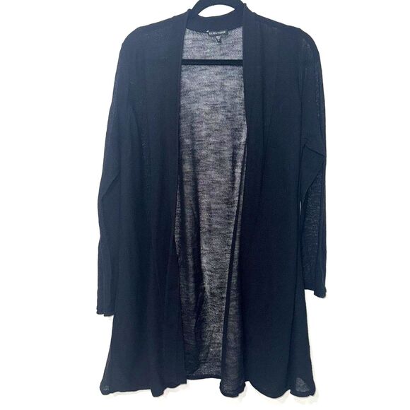 Eileen Fisher 100% Wool Open Front Cardigan - Black XL - Picture 1 of 5